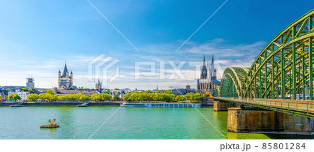 Panorama of Cologne city historical centre 85801284