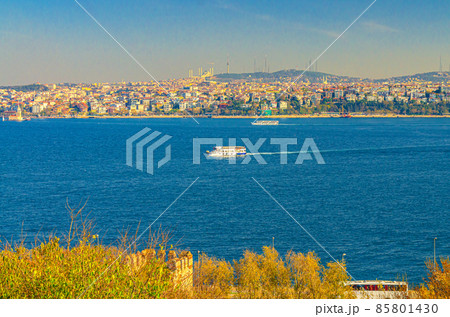 Cityscape of Istanbul city historical centre with ship boat sailing water of Bosporus Bosphorus Strait of Istanbul Cityscape of Istanbul city historical centre with ship boat sailing water of Bosporus Bosphorus Strait of Istanbul 85801430