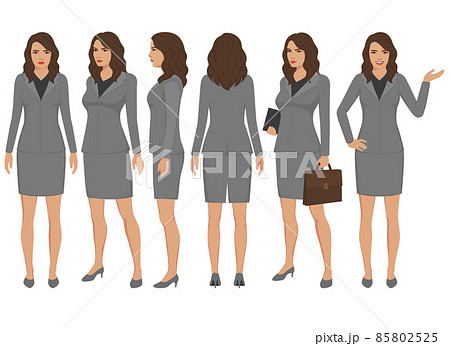Set of cartoon businesswomen character vector design Set of cartoon businesswomen character vector design 85802525