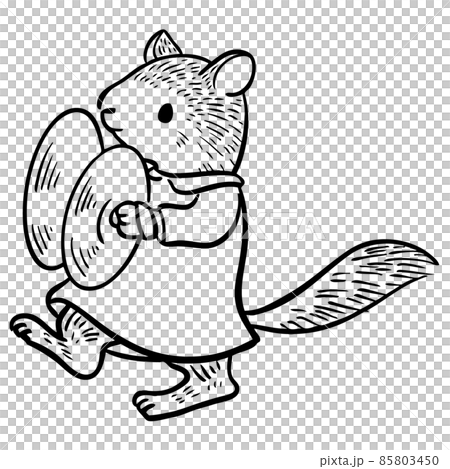 ハンドシンバルを演奏するリスのイラスト ハンドシンバルを演奏するリスのイラスト 85803450