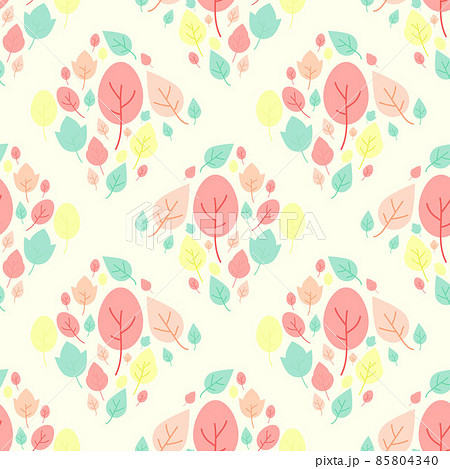 pastel leaf in square shape seamless for fabric pattern in summer season 85804340
