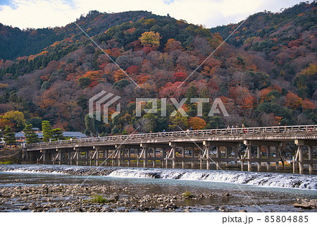 京都嵐山の秋21の写真素材