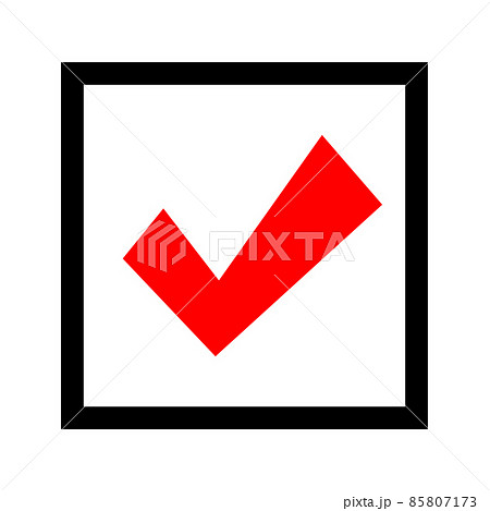 チェックボックス 四角 赤のイラスト素材