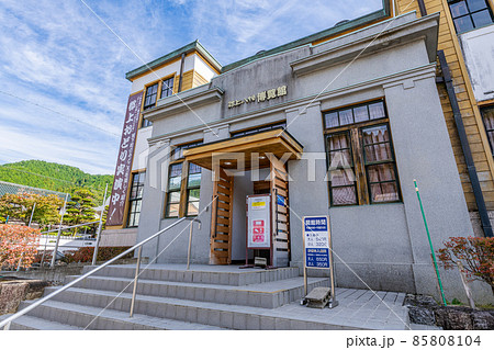 岐阜県郡上市八幡町 晴天の郡上八幡博覧館の写真素材