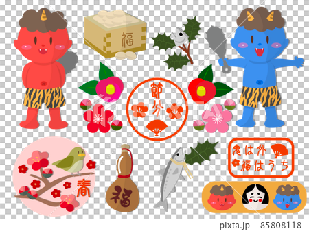 Setsubun sticker set, Setsubun sticker set 85808118