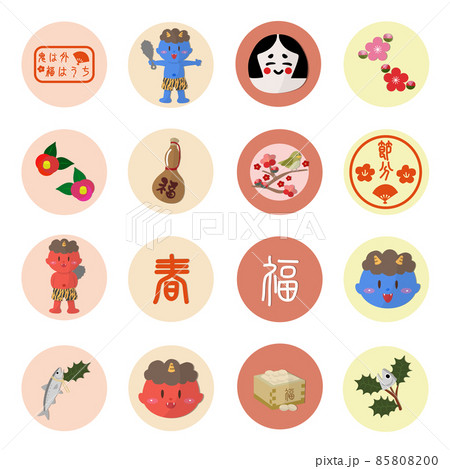 Setsubun icon sticker set,節分 アイコンステッカーセット 85808200
