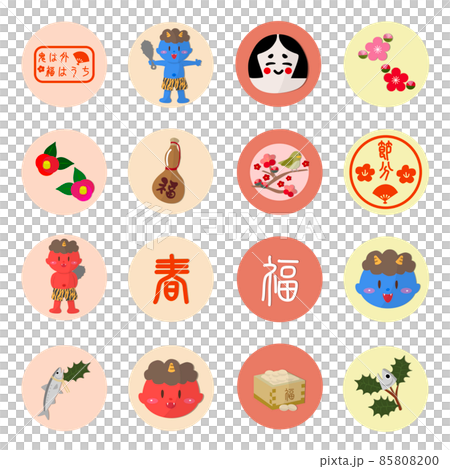 Setsubun icon sticker set,節分 アイコンステッカーセット 85808200