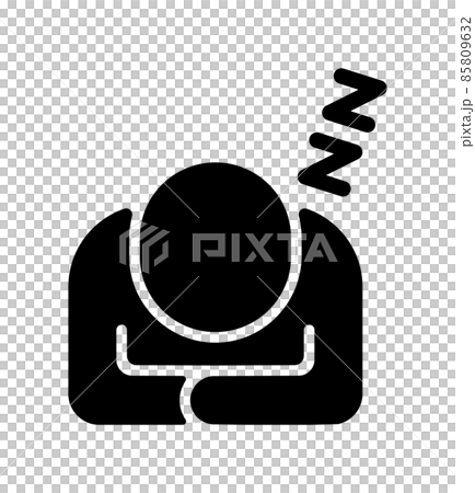 人物シルエット アイコンイラスト / 居眠り・疲労・過労 85809632