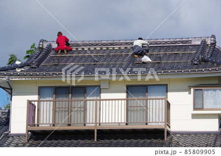 棟瓦の漆喰の補修 棟瓦のメンテナンス 棟瓦の漆喰の補修 棟瓦のメンテナンス 85809905