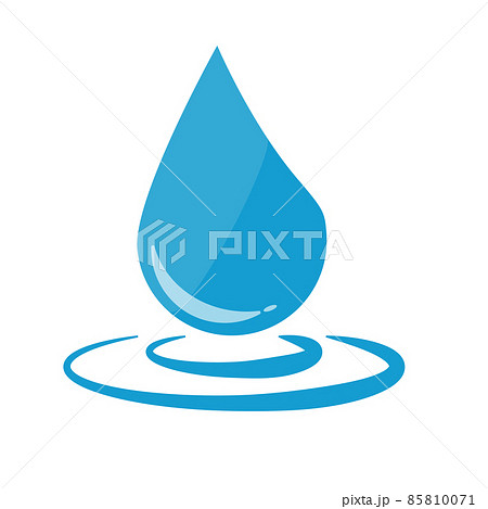 水滴と水の表面のイラスト素材