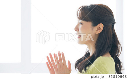 話をする女性　インタビュー　相談 85810648