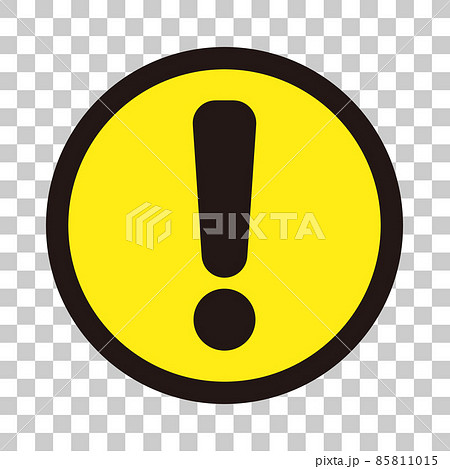 丸いエクスクラメーションマークアイコン 注意のイラスト素材