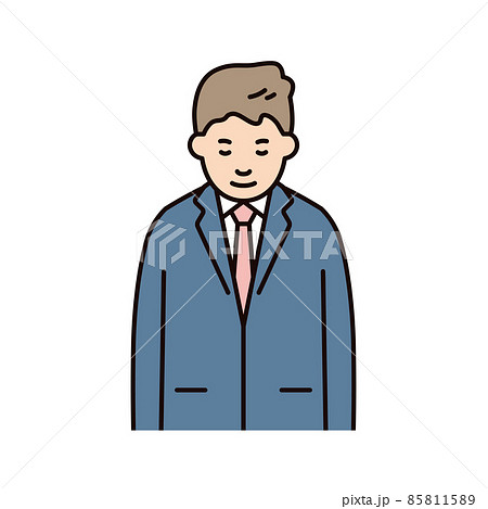 人物_男性_スーツ_上半身_お辞儀 人物_男性_スーツ_上半身_お辞儀 85811589