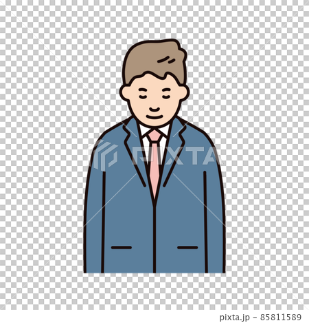 人物_男性_スーツ_上半身_お辞儀 人物_男性_スーツ_上半身_お辞儀 85811589