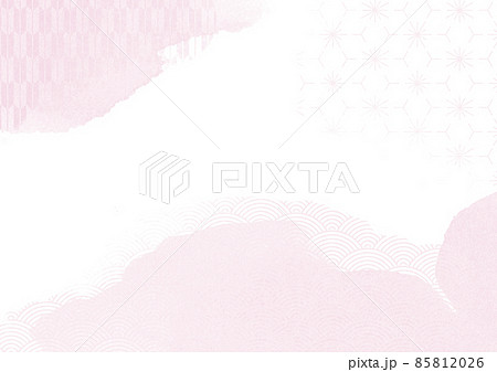 和紙素材　背景テクスチャー　和柄　春素材　ピンク 85812026