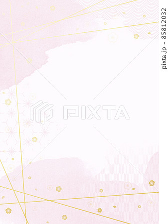 和紙素材　背景テクスチャー　桜　和柄　春素材　ピンク 85812032