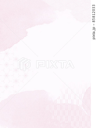 和紙素材　背景テクスチャー　和柄　春素材　ピンク 85812033
