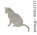 グレーの猫　横向き 85812215
