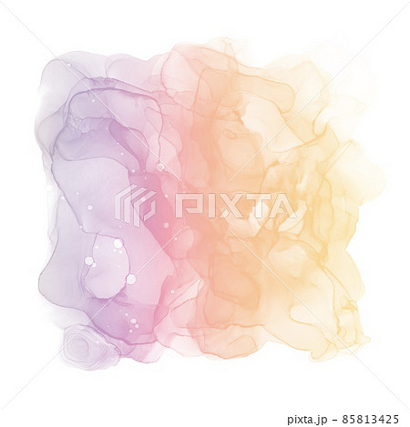 春夏用のアルコールインクアート抽象背景)紫からオレンジのグラデーション マーブル 白背景 正方形 渦 春夏用のアルコールインクアート抽象背景)紫からオレンジのグラデーション マーブル 白背景 正方形 渦 85813425