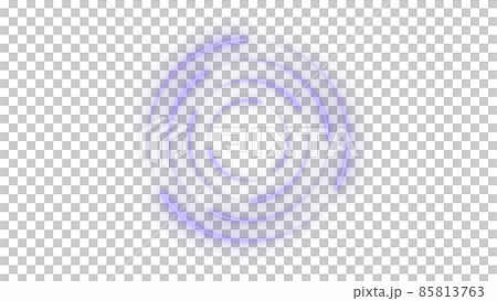 CGサークル　複数の光る光点と円形になびく光跡 85813763