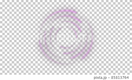 CGサークル　複数の光る光点と円形になびく光跡 85813764