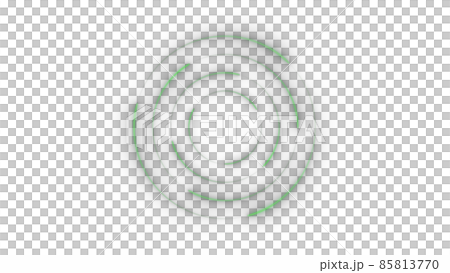 CGサークル　複数の光る光点と円形になびく光跡 85813770