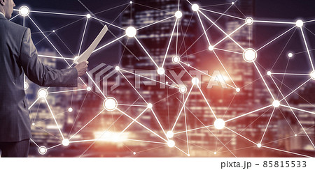 Concept of modern business networking that connect and cooperate people 85815533