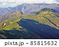 武能岳からの七ツ小屋山への稜線と笹原 85815632
