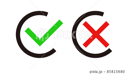 チェックマークとバツマークのアイコンセット チェックマークとバツマークのアイコンセット 85815680