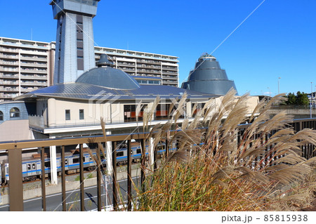 北総鉄道京成電鉄の駅の印旛日本医大駅とススキ　いんばにほんいだいえき　千葉県印西市 85815938