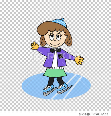 Girl skating purple illustration Girl skating purple illustration 85816433
