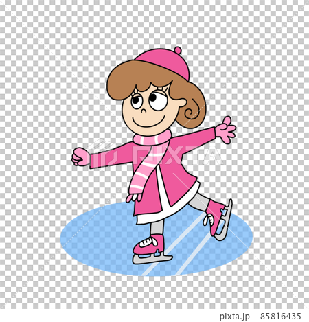Girl skating pink illustration Girl skating pink illustration 85816435
