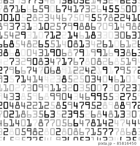 White, gray and black halftone numbers. Letters in random order on white 85816450