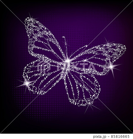 Shining crystal butterfly. Vector illustration 85816665