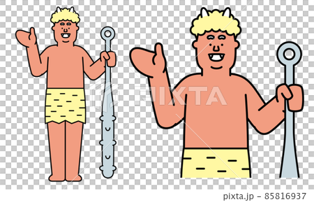 Full-body illustration material of a red demon holding a gold stick holding his hand. Full-body illustration material of a red demon holding a gold stick holding his hand. 85816937