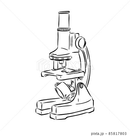 Line style vector illustration of microscope. Logo of microscope. Vector illustration Line style vector illustration of microscope. Logo of microscope. Vector illustration 85817803