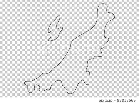 ゆるい新潟県の線画 85818669