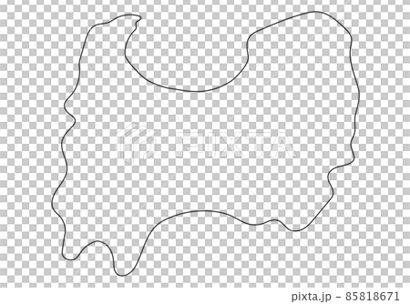 ゆるい富山県の線画 85818671
