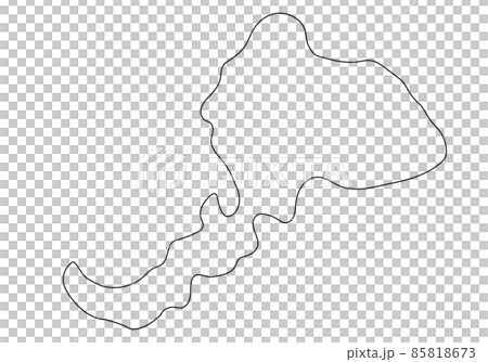 ゆるい福井県の線画 85818673