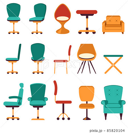 Office chair vector fruniture. Seat business interior element work job 85820104