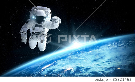 Astronaut spaceman do spacewalk while working for spaceflight mission Astronaut spaceman do spacewalk while working for spaceflight mission 85821462