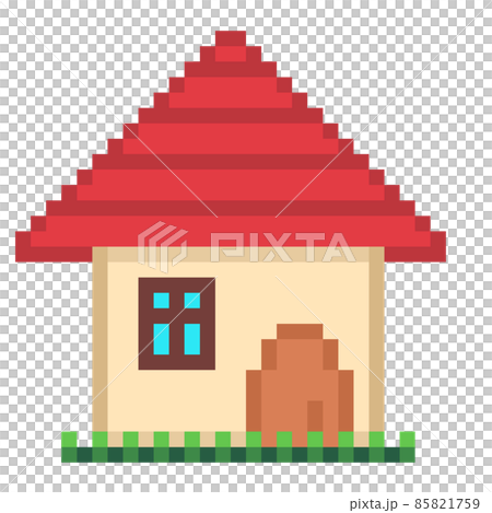 一軒家のピクセルイラスト 一軒家のピクセルイラスト 85821759