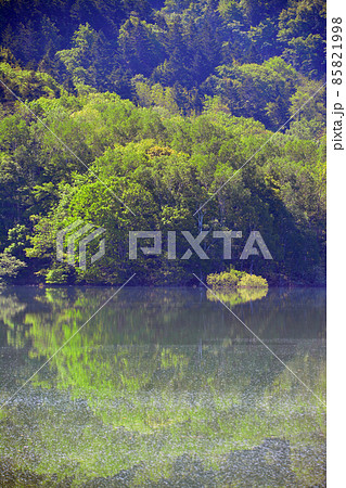鏡面の水面が美しき桂沢湖 鏡面の水面が美しき桂沢湖 85821998