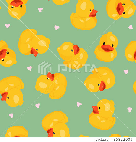 Yellow rubber duck seamless pattern. Fun kids background. Yellow rubber duck seamless pattern. Fun kids background. 85822009