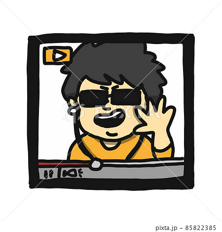動画配信をする人のイラストです。 85822385
