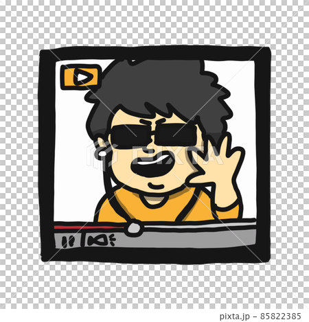 動画配信をする人のイラストです。 85822385