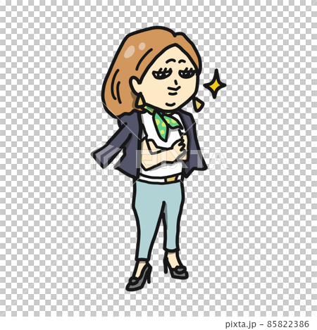 社会で活躍するキャリアウーマンのイラスト。 85822386
