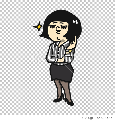社会で活躍するキャリアウーマンのイラスト。 85822387