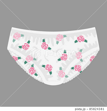 Women's cotton panties with a cute rose flower - Stock Illustration  [85824381] - PIXTA