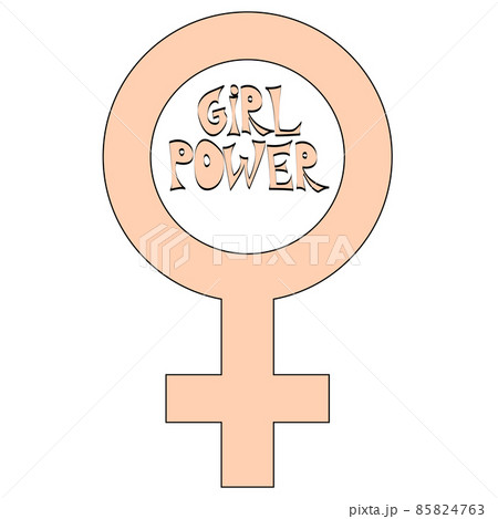 Women resist symbol. Woman fist. Concept the symbol of the mirror of Venus. 85824763